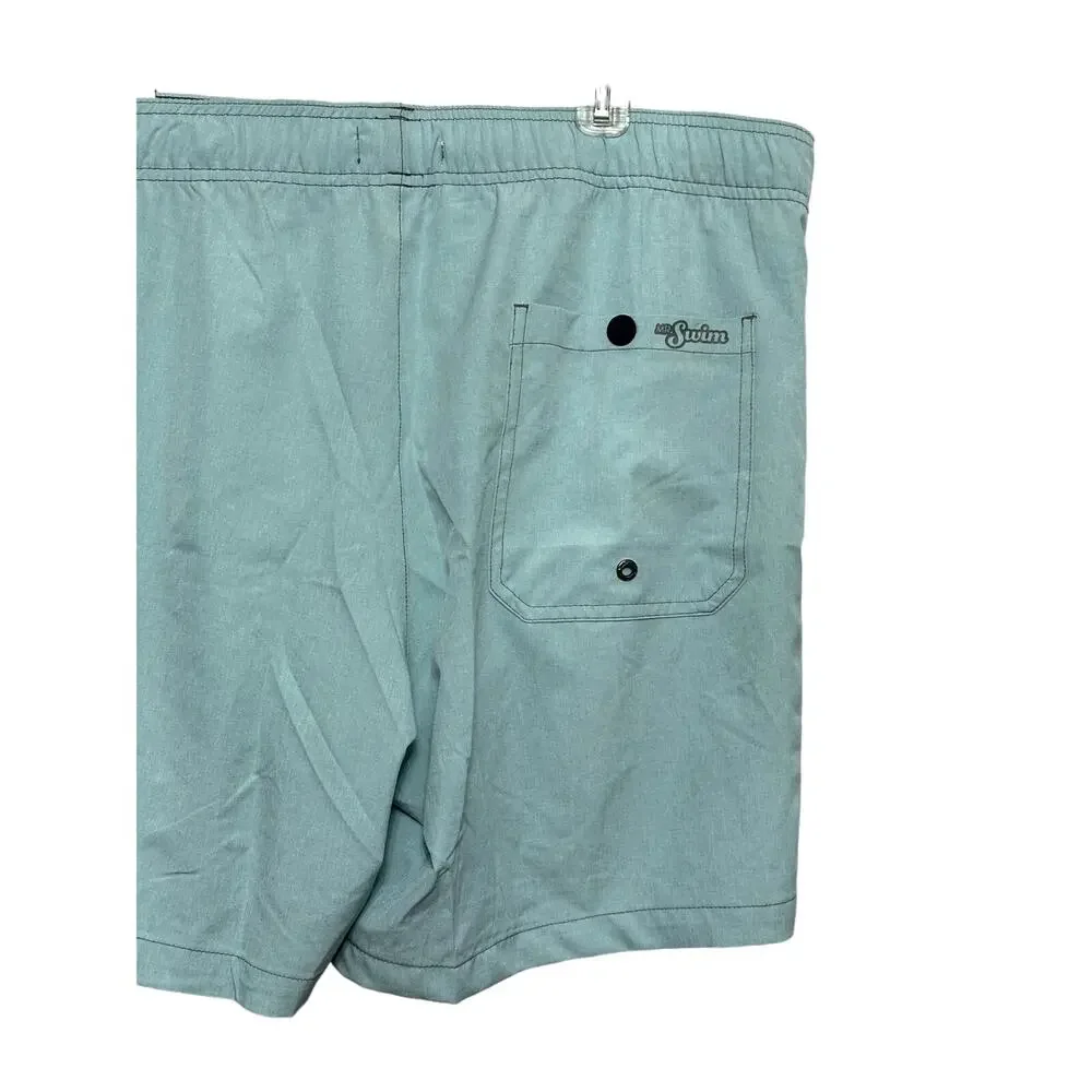 Mr. Swim Trunks Adjustable Drawstring Elastic Waistband Quick-Dry Green XXL NWT